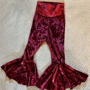 Velvet Flared red leggings